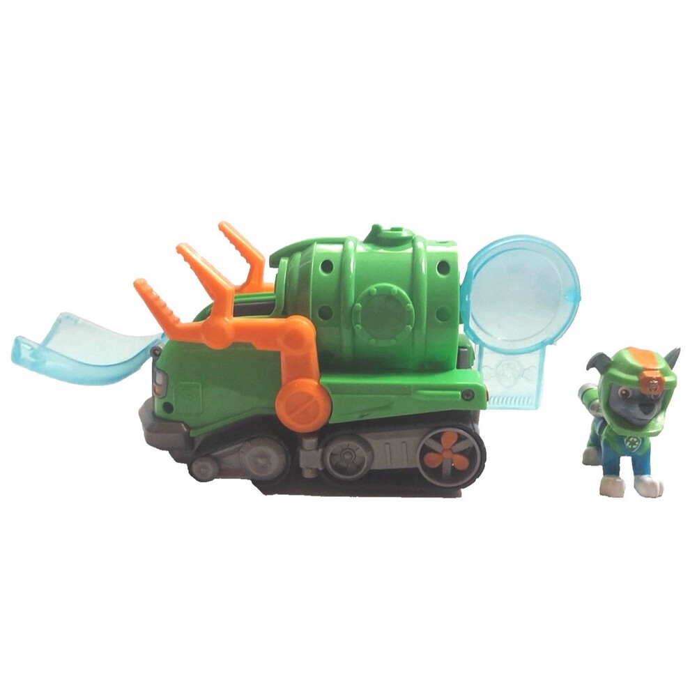 Paw Patrol Sea Patrol Rocky Transforming Vehicle Green Truck Submarine w Figure